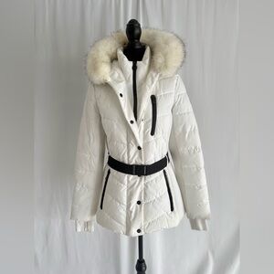 NWT Michael Kors White Down Hooded Women Jacket Size M